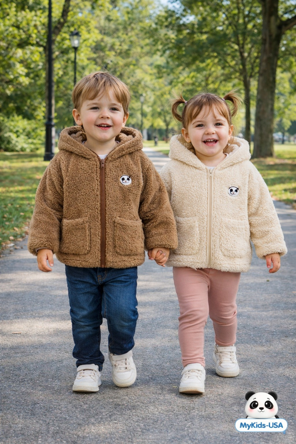 MyKids-USA Unisex Plush Hoodie Coat Outfit Wearing