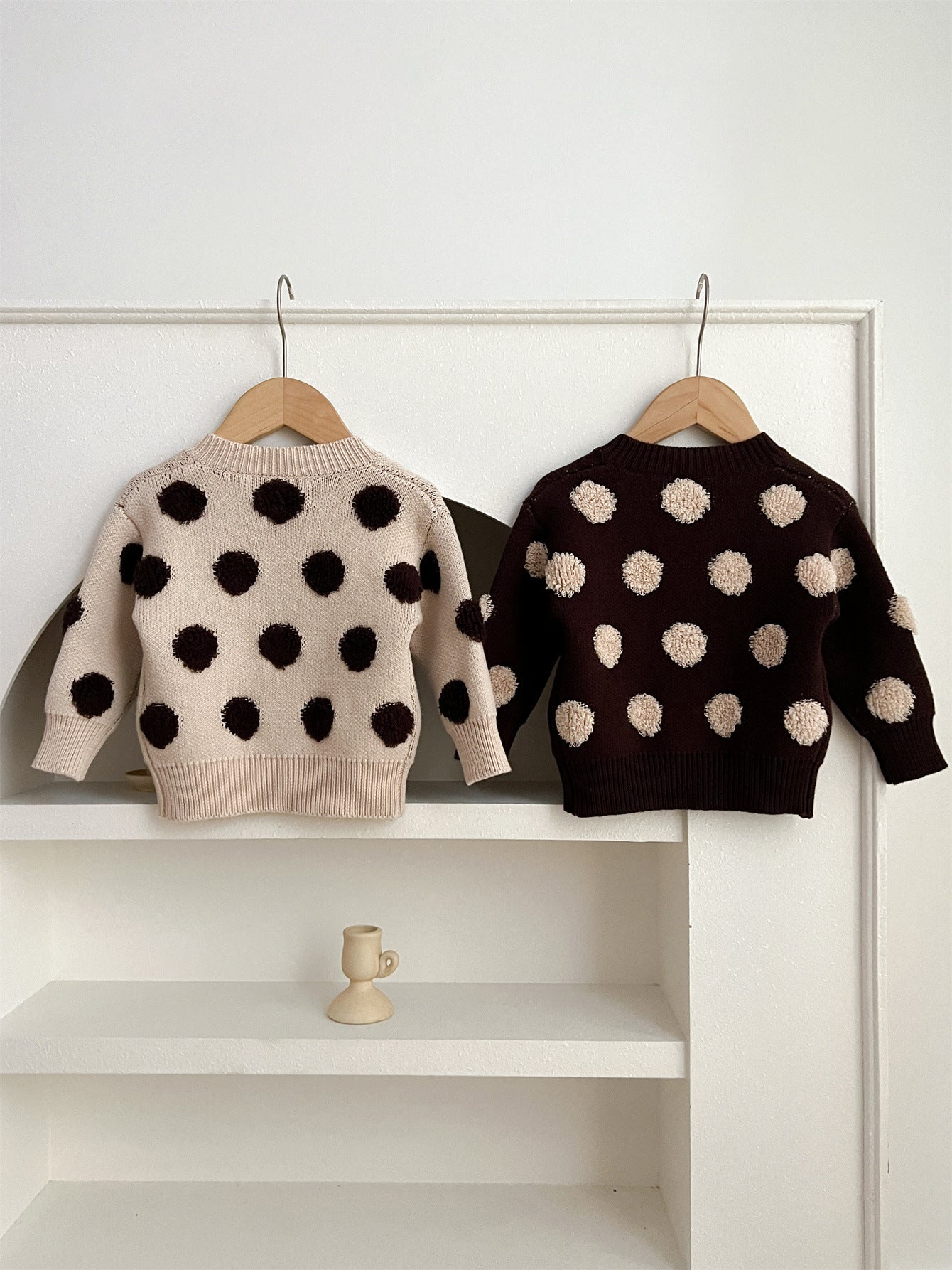 MyKids-USA® Children Polka Dots Knitted Cardigan For Spring Sweater