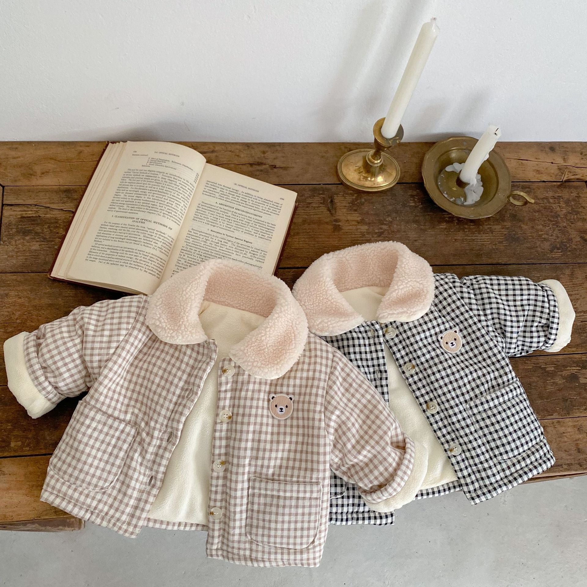 MyKids-USA® Baby Plaid Graphic Single Breasted Design Thickened Warm Winter Cotton Coat