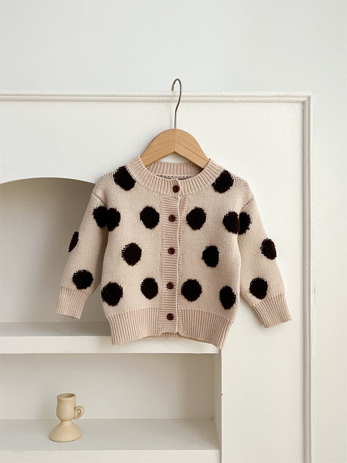 MyKids-USA® Children Polka Dots Knitted Cardigan For Spring Sweater