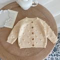 MyKids-USA® Baby Solid Color Fur-Ball Patched Design Cardigan