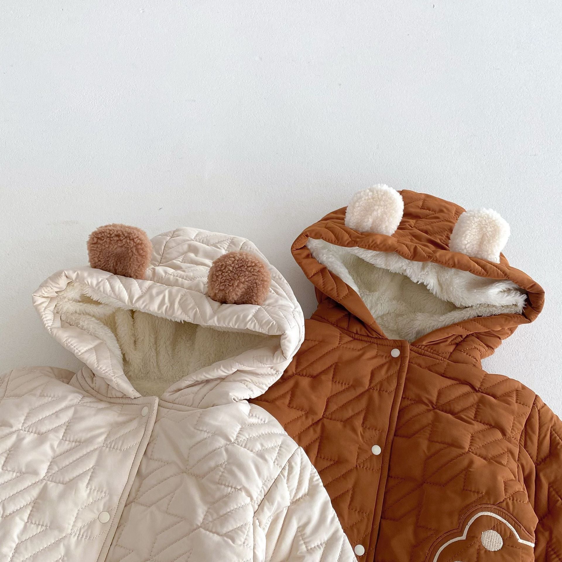 MyKids-USA Teddy Paws Pattern Coat With Thick Pants Cute Sets