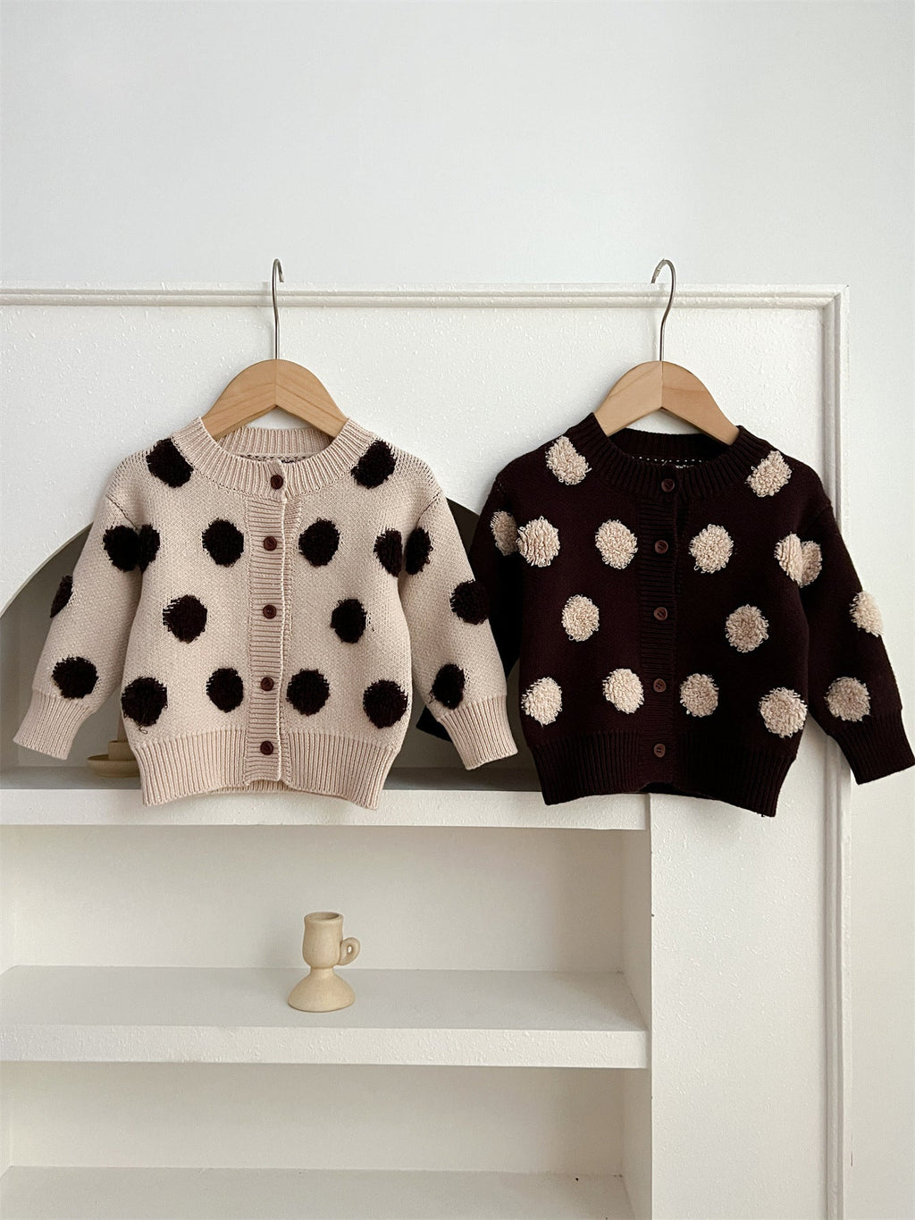 MyKids-USA® Children Polka Dots Knitted Cardigan For Spring Sweater