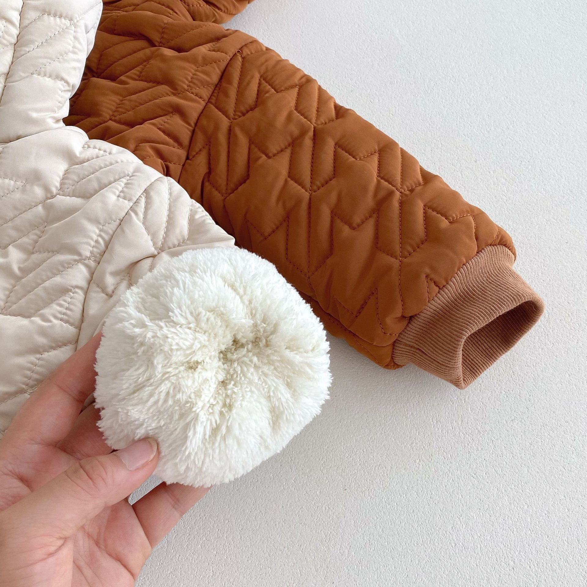 MyKids-USA Teddy Paws Pattern Coat With Thick Pants Cute Sets