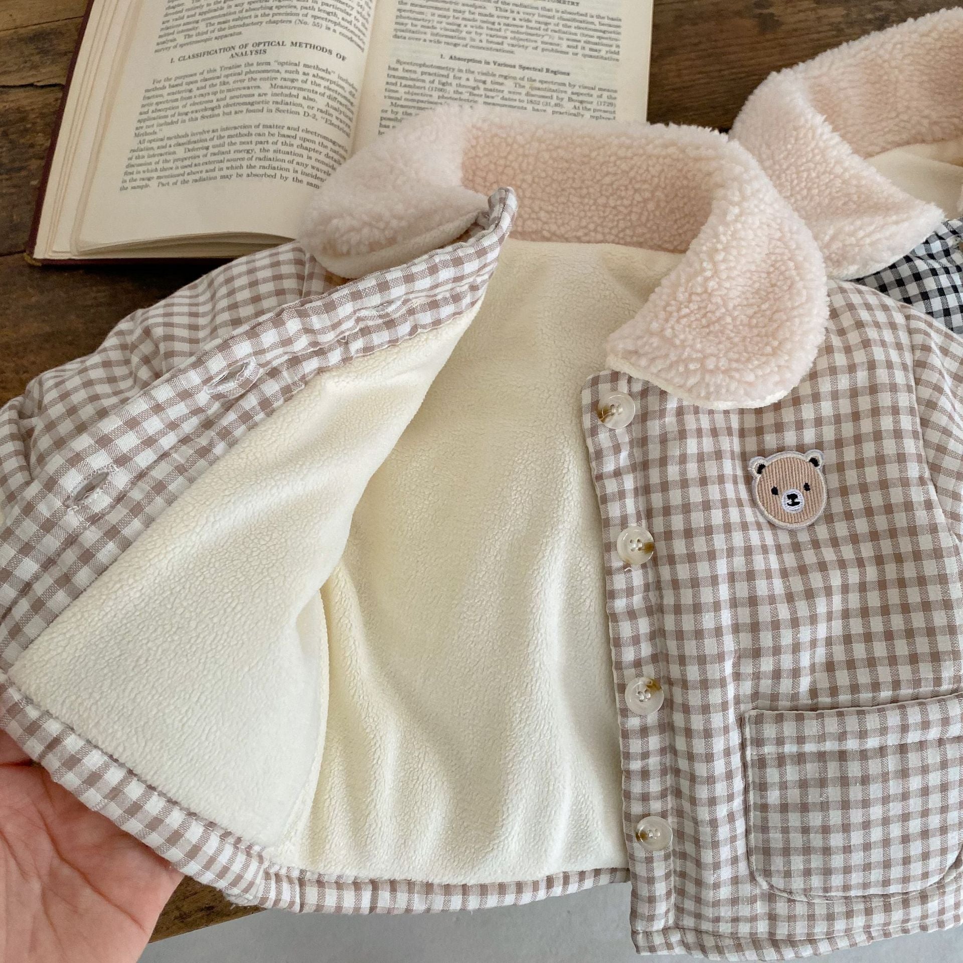 MyKids-USA® Baby Plaid Graphic Single Breasted Design Thickened Warm Winter Cotton Coat