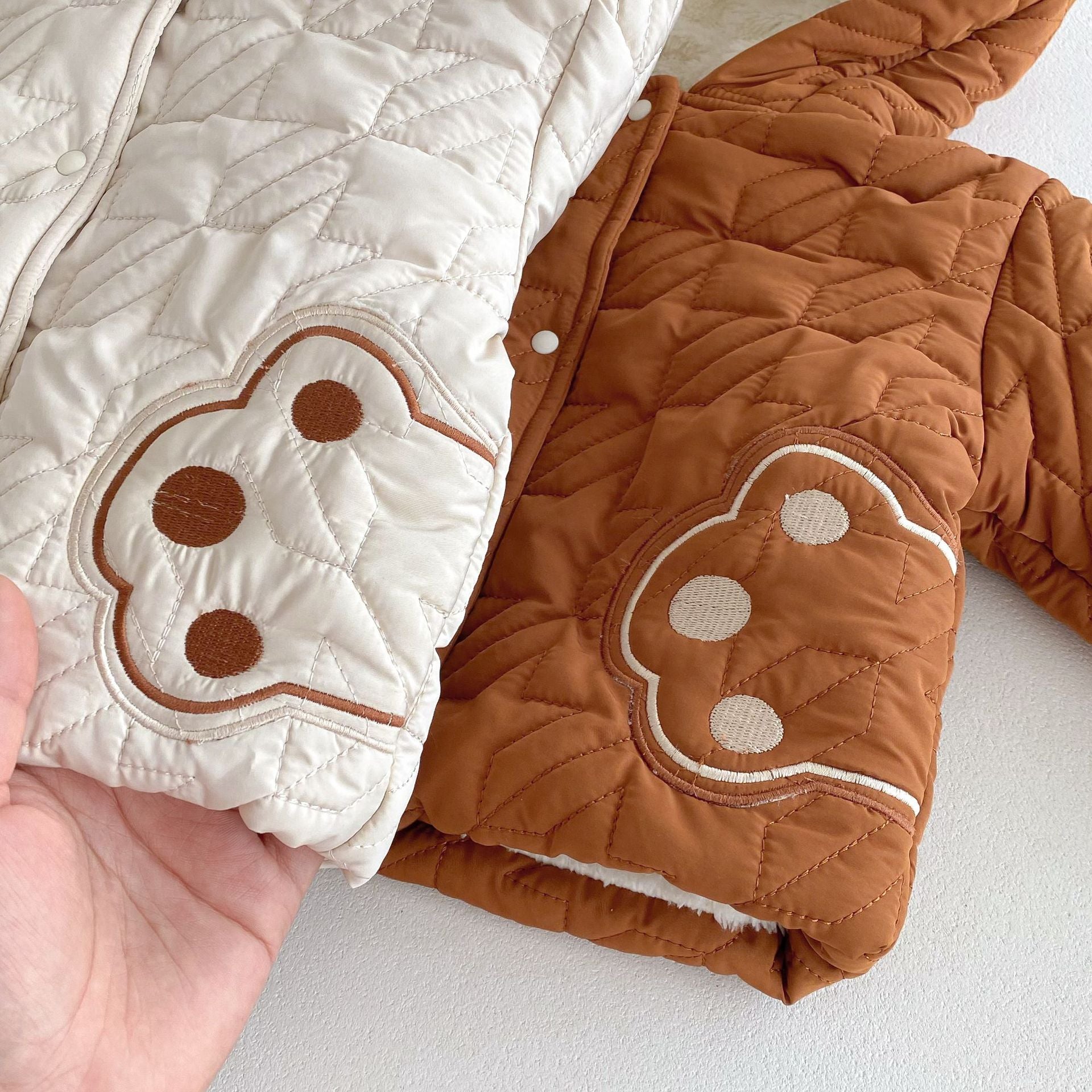 MyKids-USA Teddy Paws Pattern Coat With Thick Pants Cute Sets
