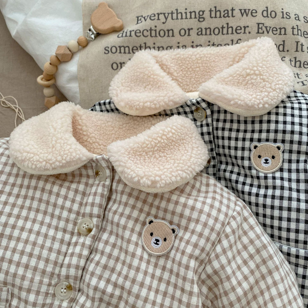 MyKids-USA® Baby Plaid Graphic Single Breasted Design Thickened Warm Winter Cotton Coat