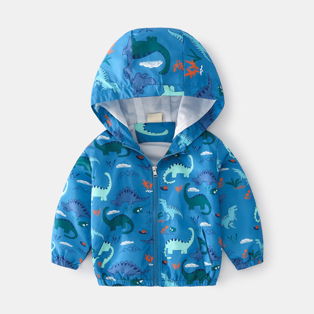 MyKids-USA® Baby Boy Cartoon Pattern Zipper Front Design Mesh Cloth Jacket Coat