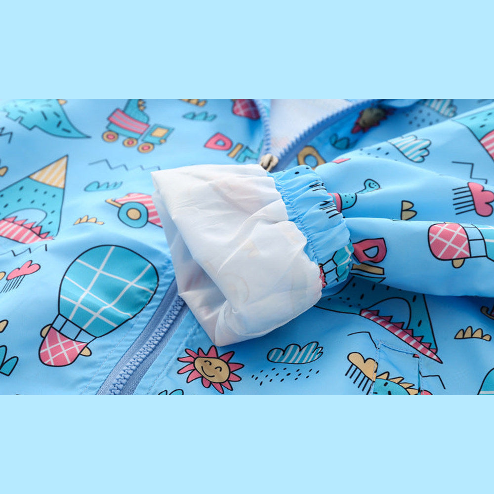 MyKids-USA® Baby Boy Cartoon Pattern Zipper Front Design Mesh Cloth Jacket Coat