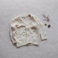 MyKids-USA® Baby Crochet Kint Pattern Solid Color V-Neck Single Breasted Cardigan